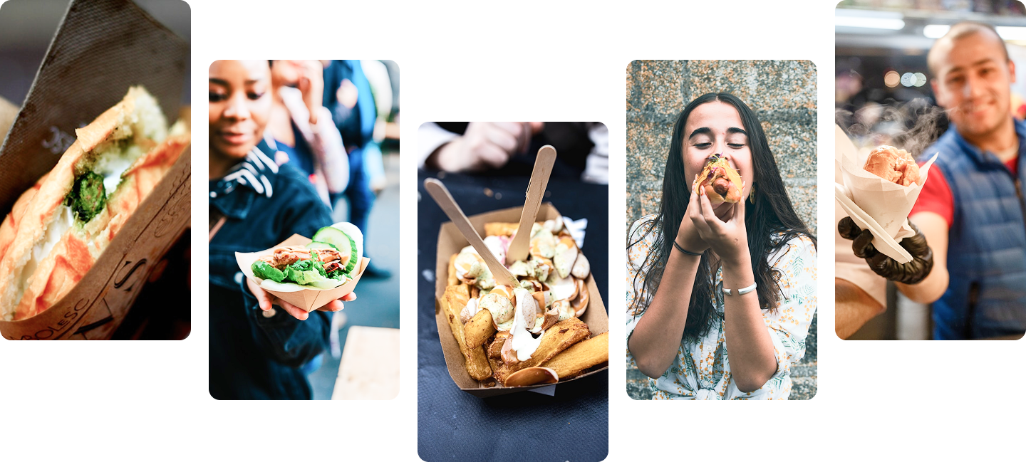 GrillApe street food and happy customers